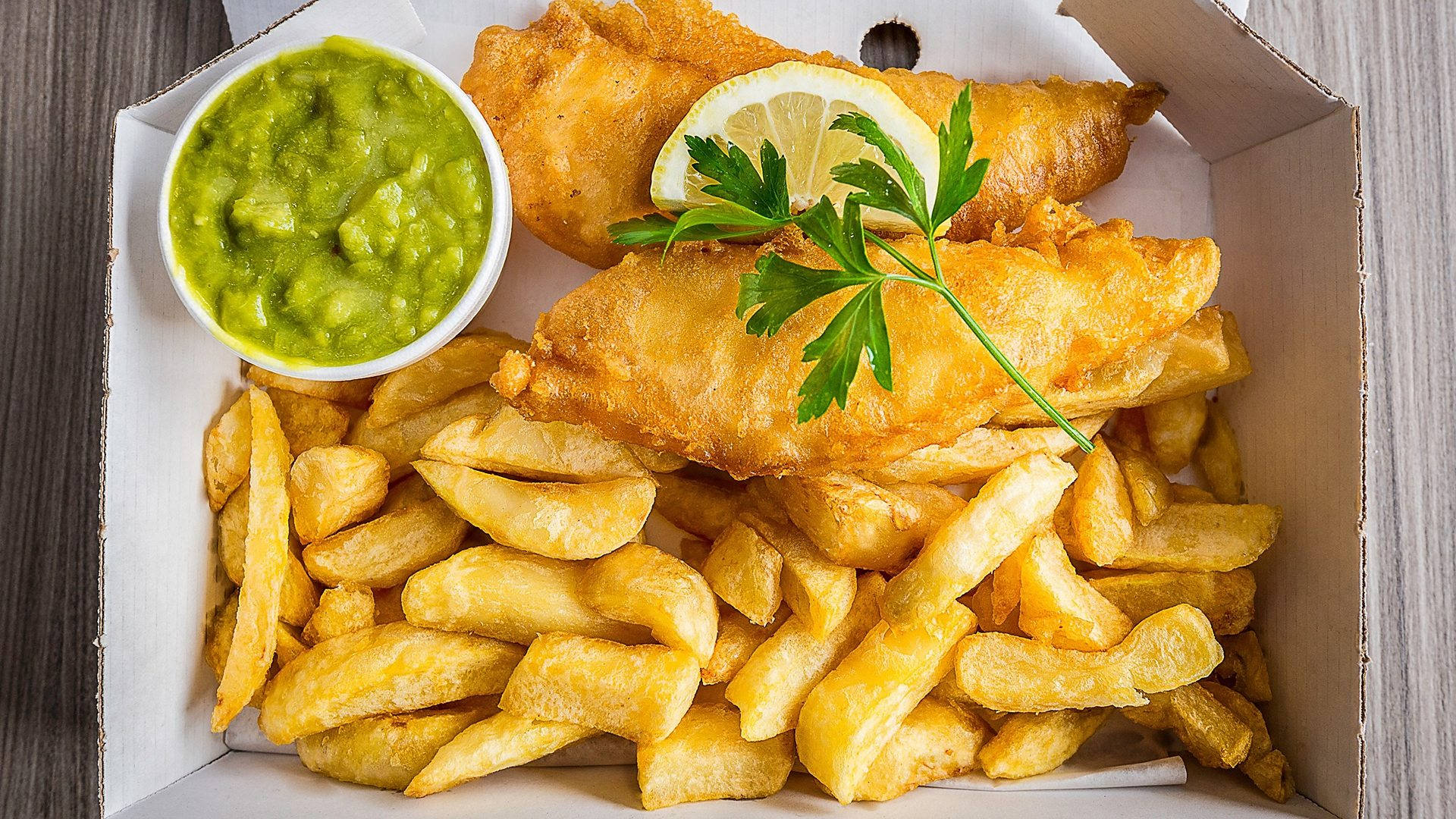 takeaway box, fish and chips, cardboard box, Full HD Desktop Wallpaper