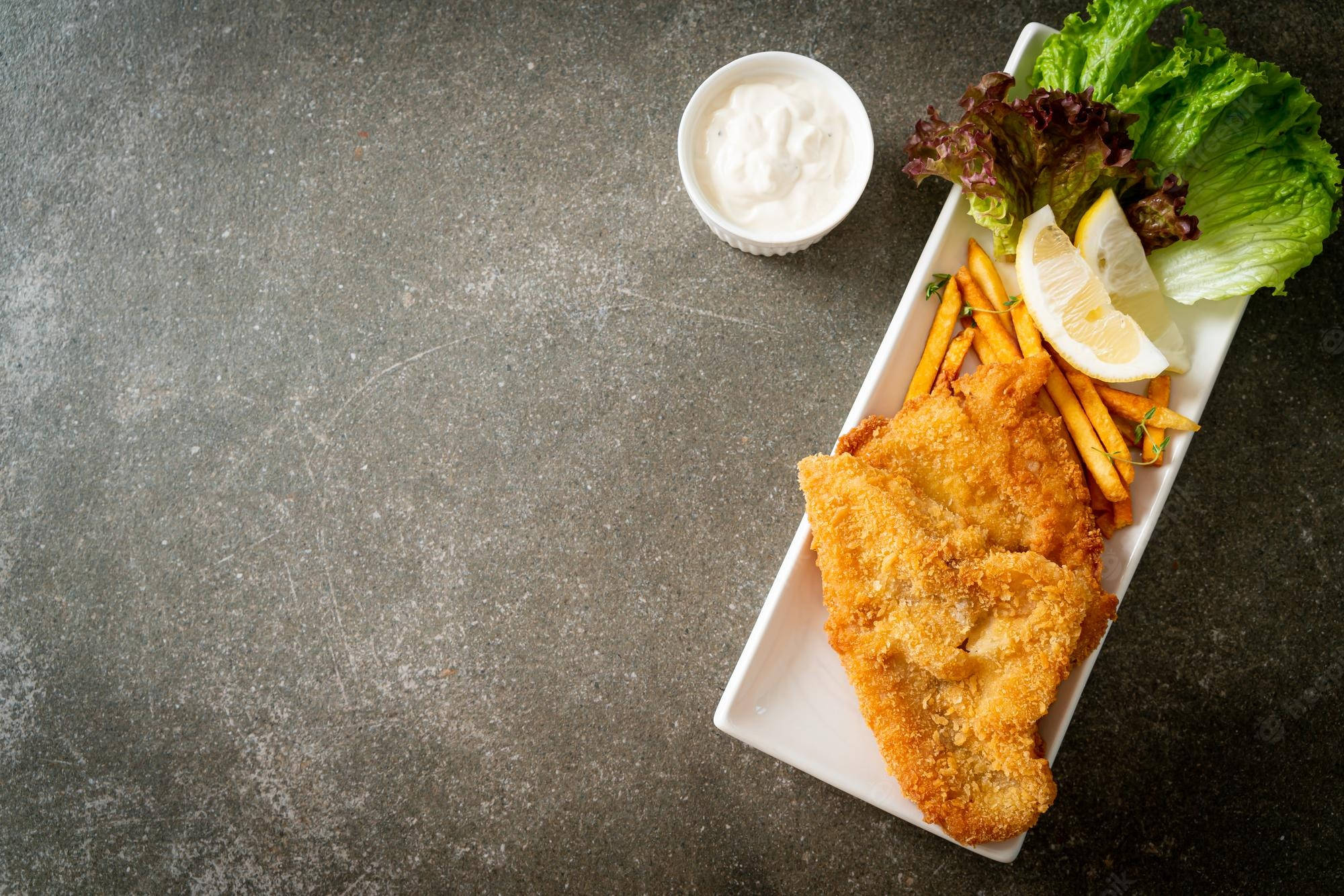 tray, fish and chips, white plate, Full HD Desktop Wallpaper