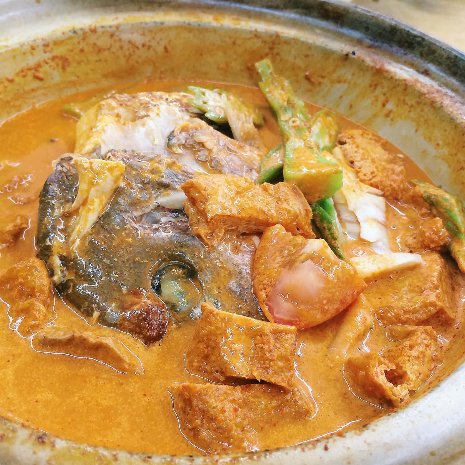 fish head curry, tofu, green chilies, HD Desktop Wallpaper