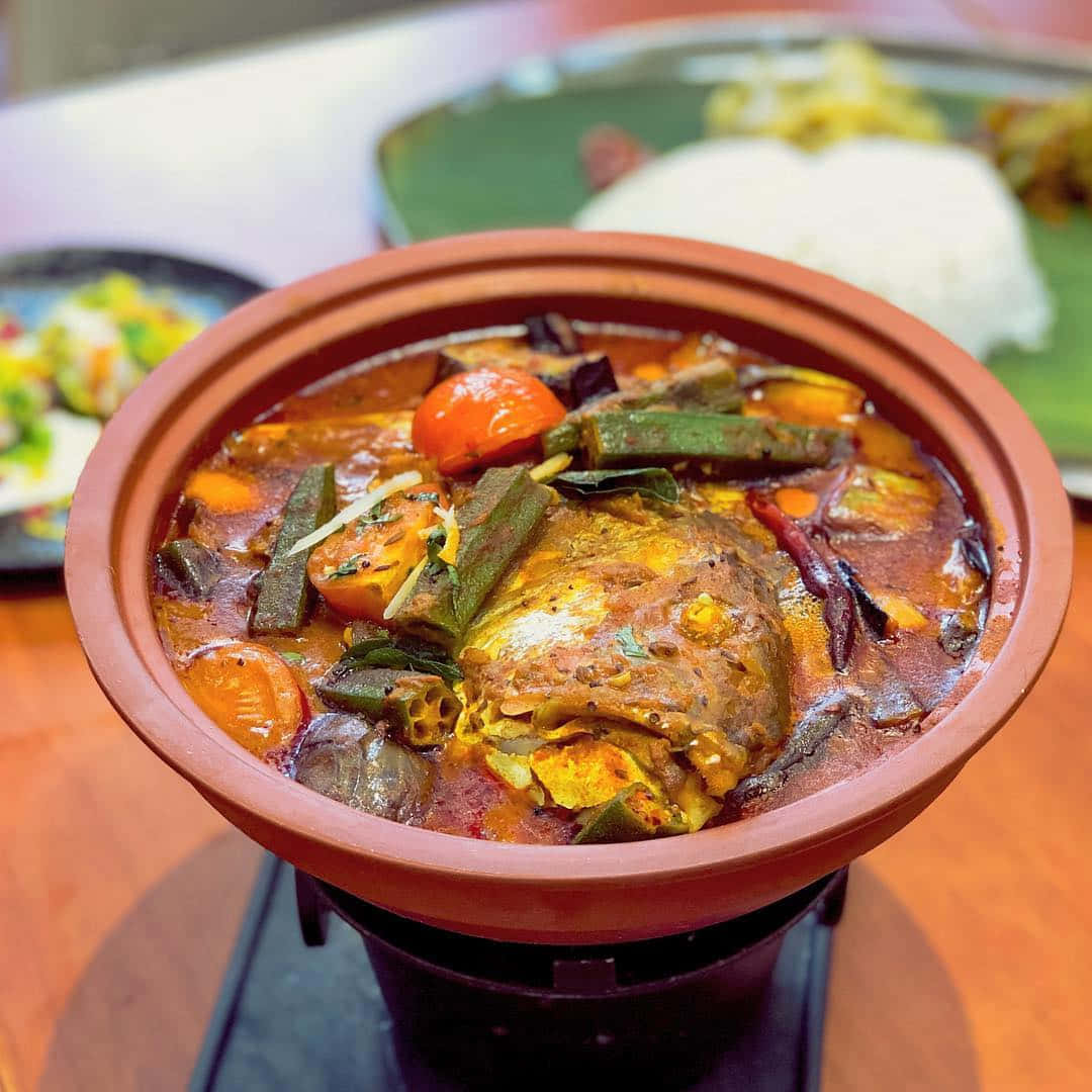 fish head curry, clay pot, steaming, SD Desktop Wallpaper