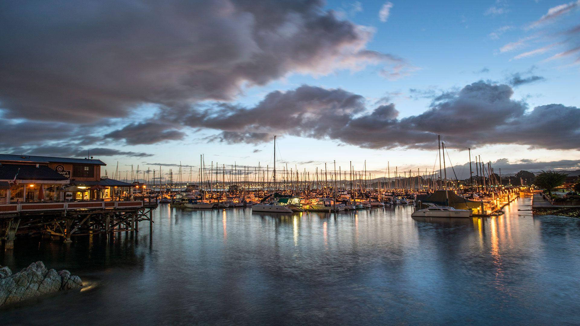 Fishermans Wharf, dark sky, dusk, Full HD Desktop Wallpaper