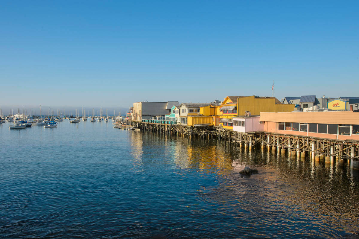 Fishermans Wharf, dock houses, wooden pilings, SD Desktop Wallpaper