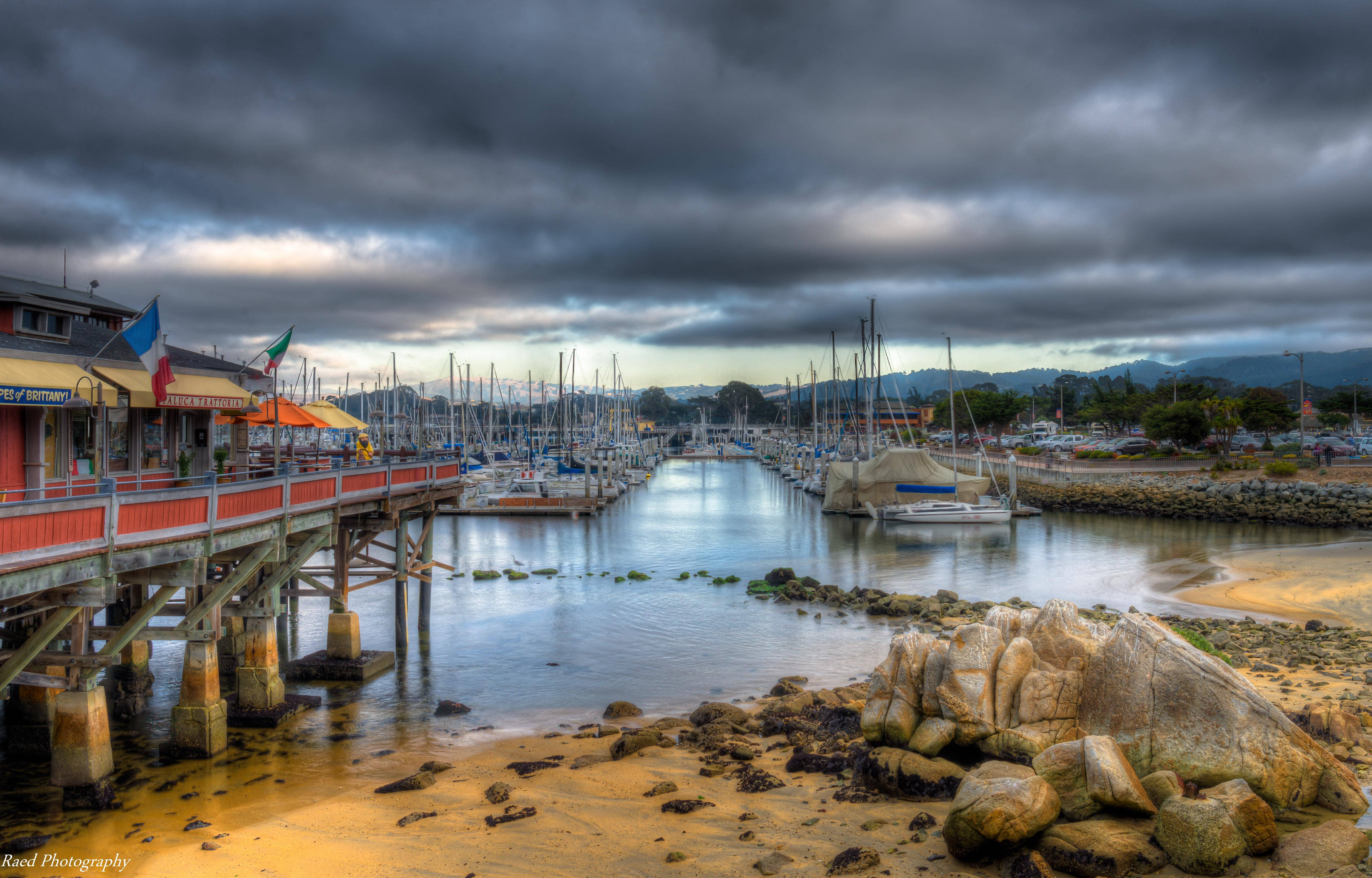 Fishermans Wharf, overcast day, stormy skies, 5K Desktop Wallpaper