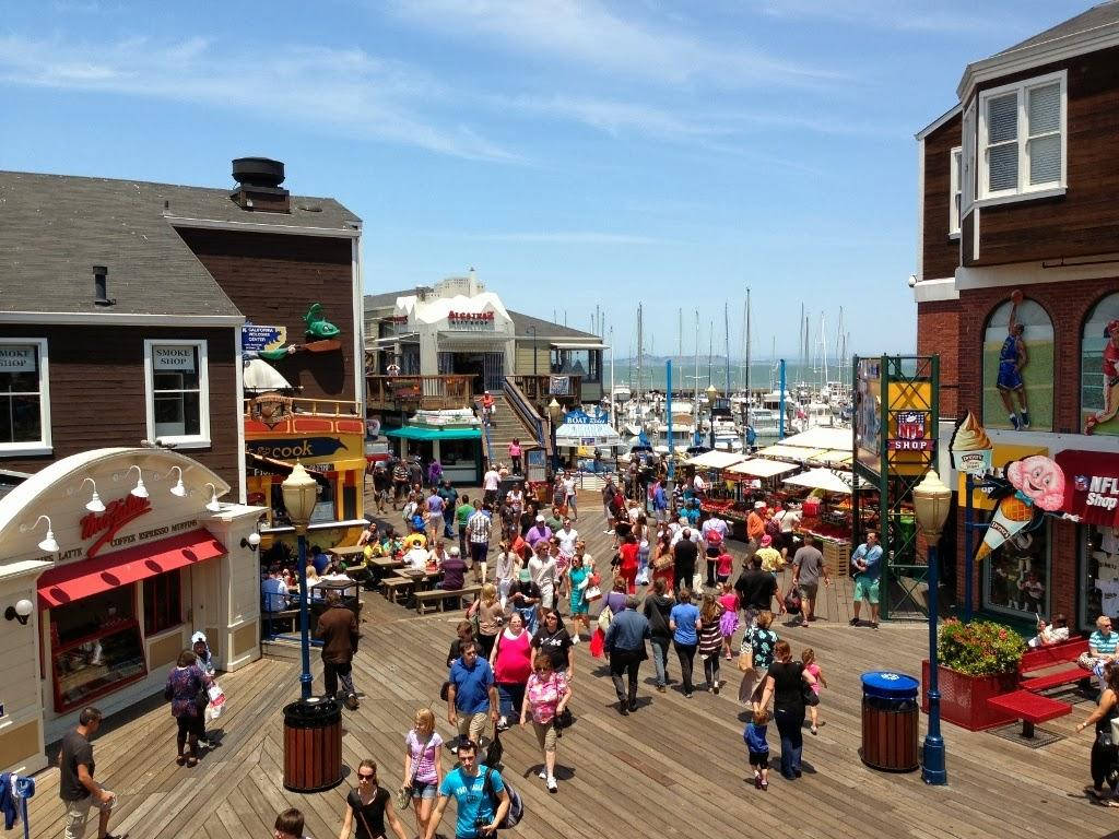 Fishermans Wharf, wooden boardwalk, marina, SD Desktop Wallpaper