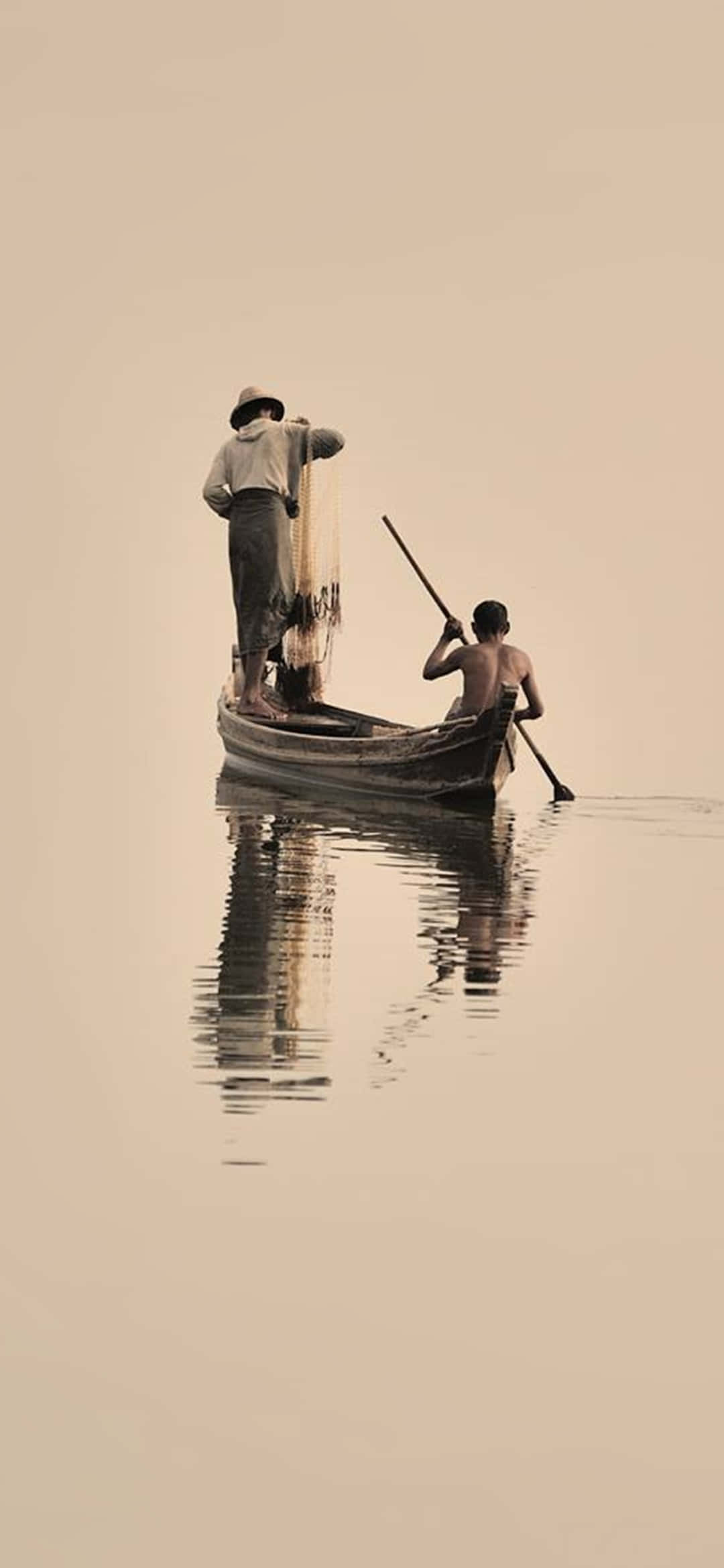 Fishing Phone, lock screen, small boat, Full HD Phone Wallpaper