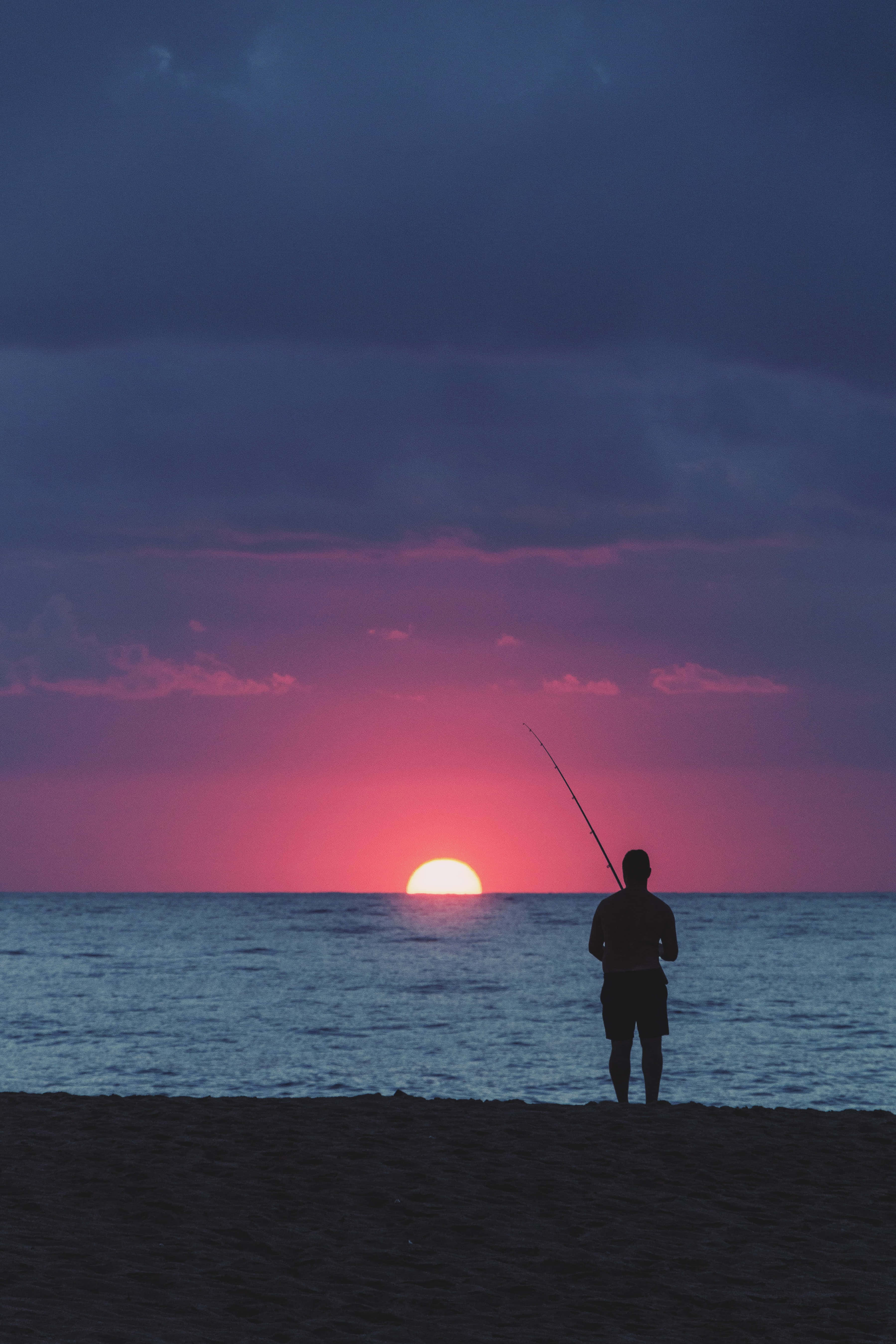 Fishing Phone, Summer Day, Lake, 5K Phone Wallpaper