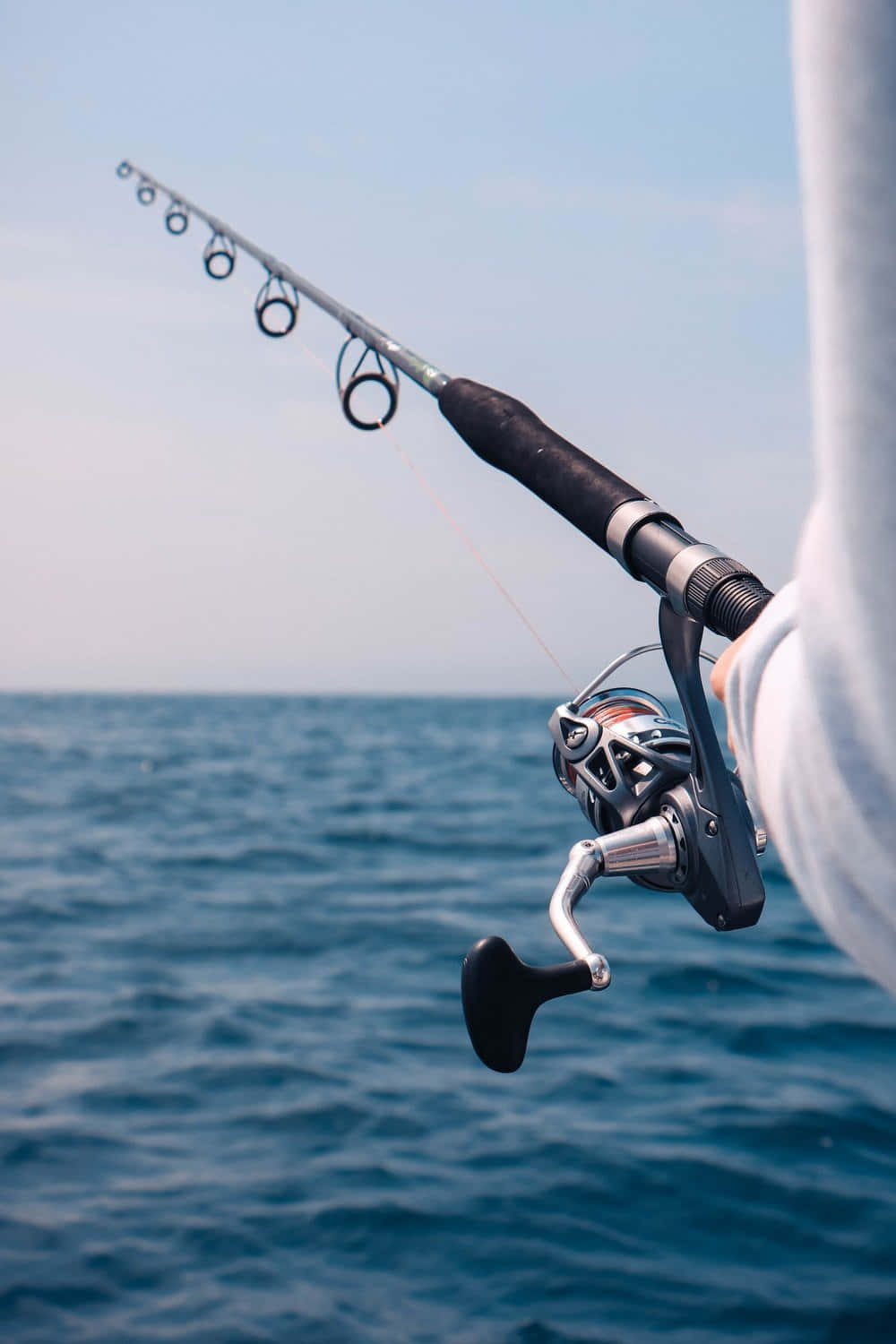 Fishing Phone, fishing rod, blue ocean, HD Phone Wallpaper