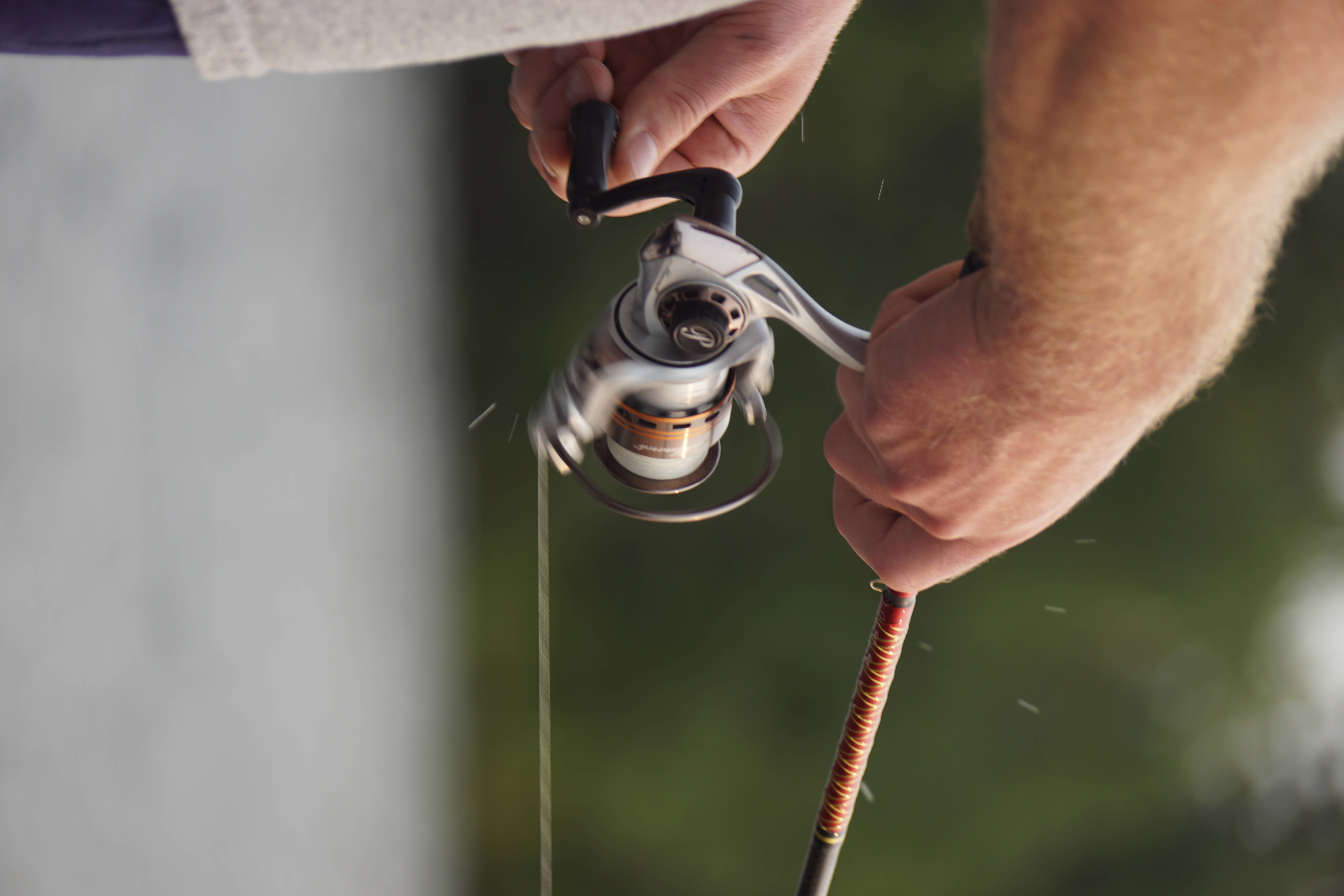 fishing rod, spinning reel, hands, 5K Desktop Wallpaper