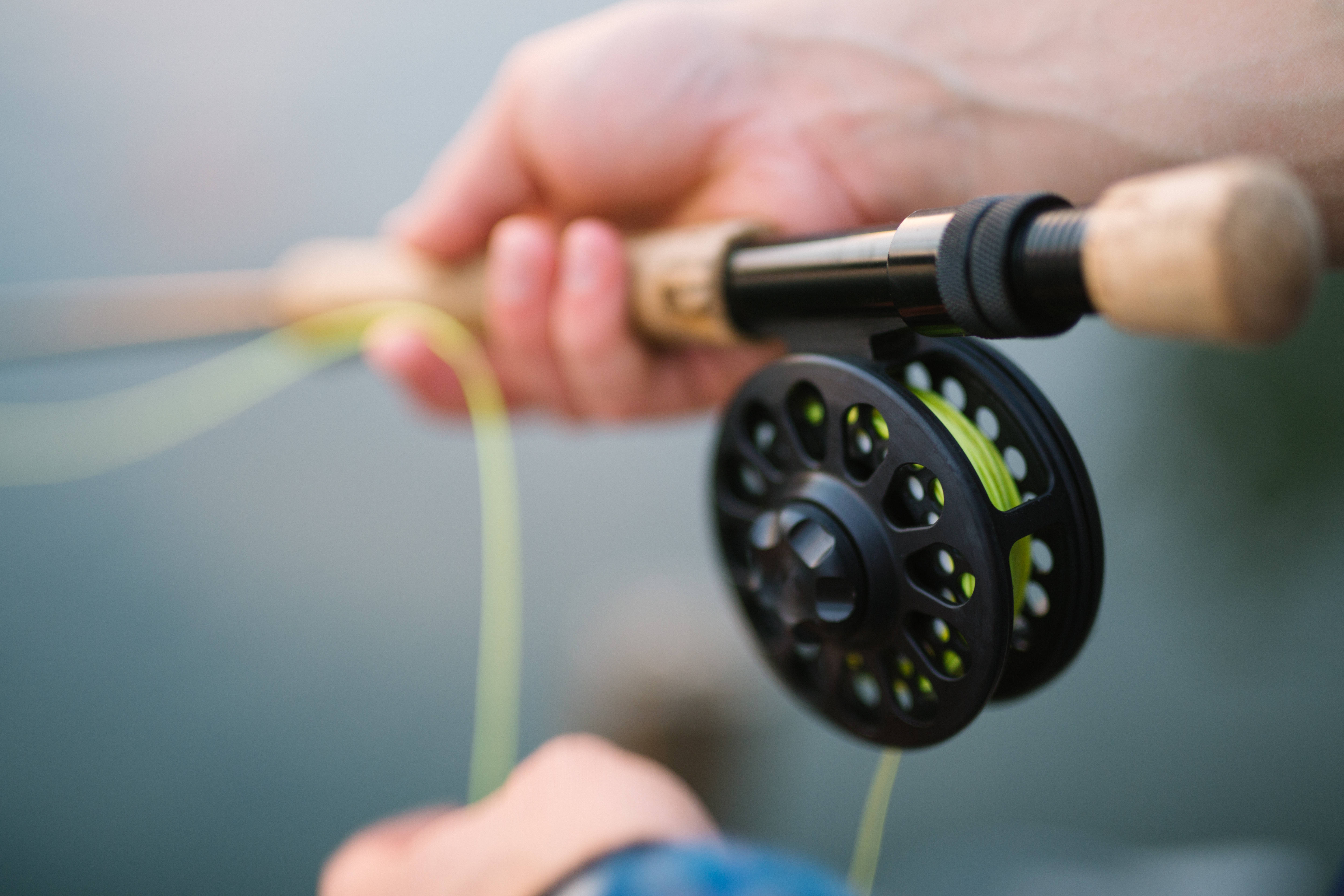 handheld fishing rod, fly fishing rod, black reel, 5K Desktop Wallpaper