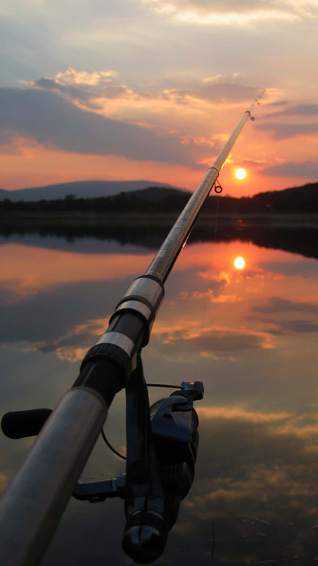 Fishing Phone, vibrant sunset, calm lake, Full HD Phone Wallpaper