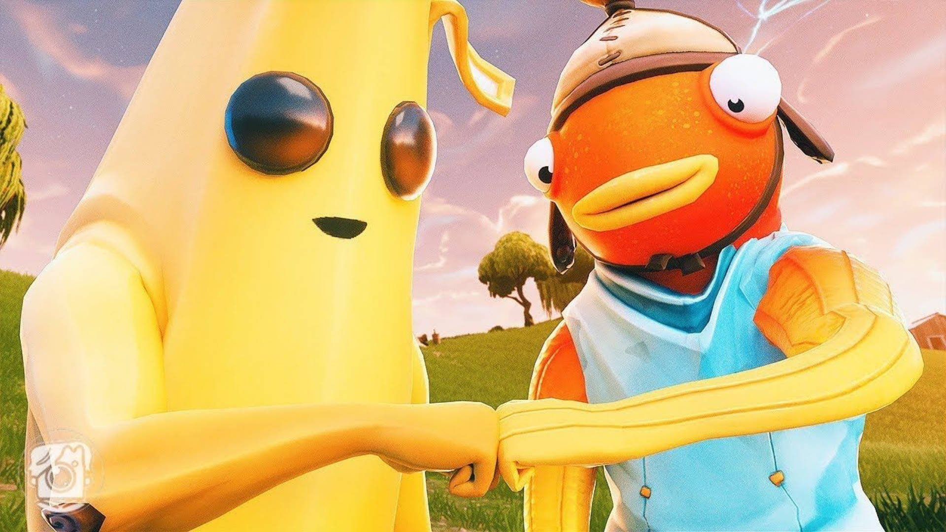 Fishstick Fortnite, banana, duck, Full HD Desktop Wallpaper