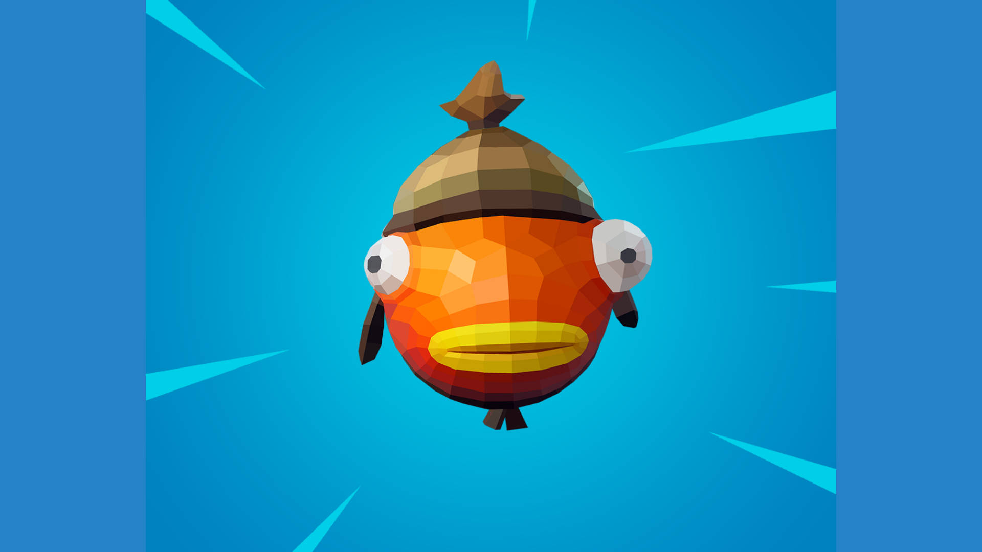 Fishstick Fortnite, mosaic head, orange fish, Full HD Desktop Wallpaper