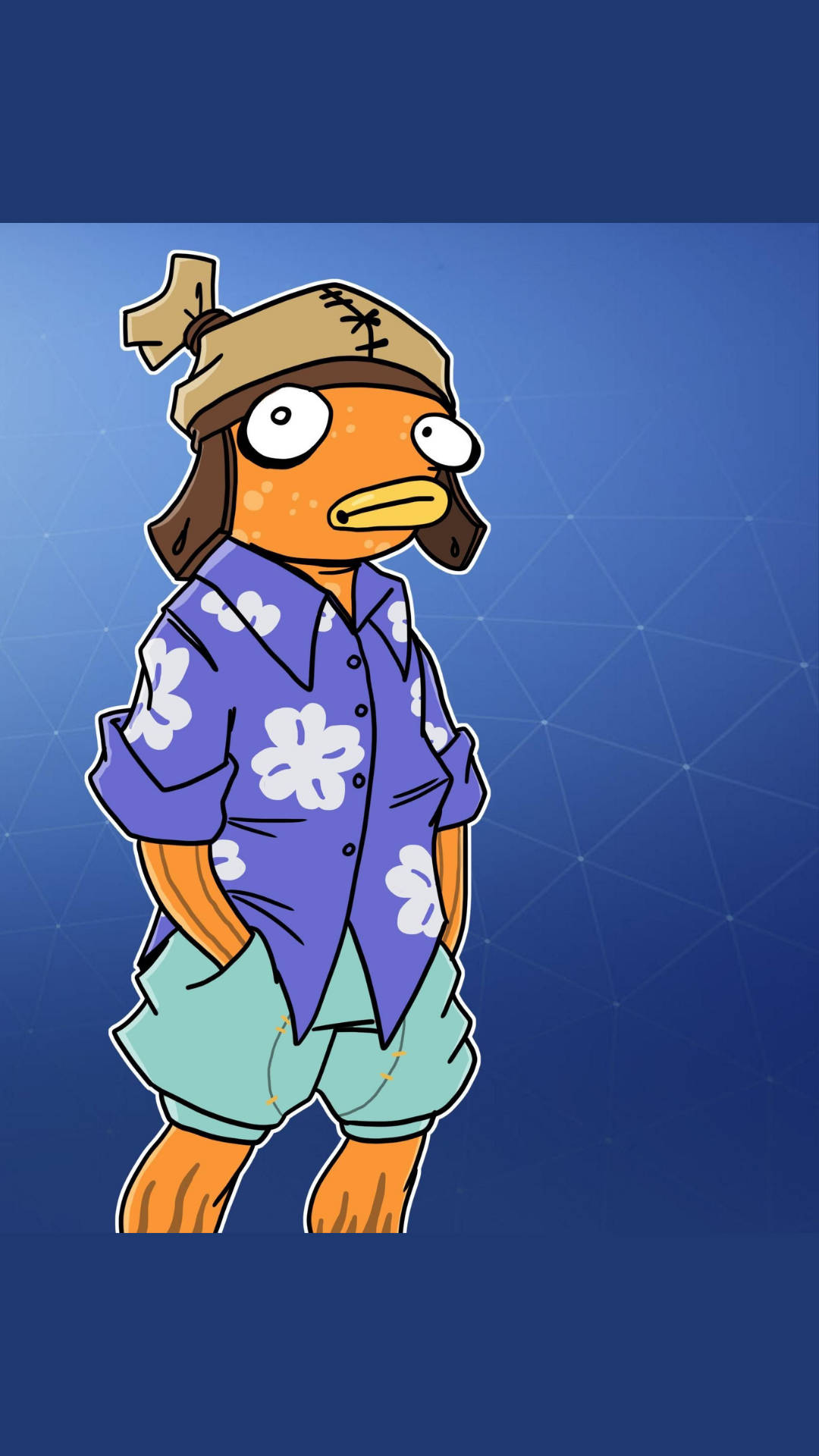 Fishstick Fortnite, Hawaiian shirt, cartoon duck, Full HD Phone Wallpaper