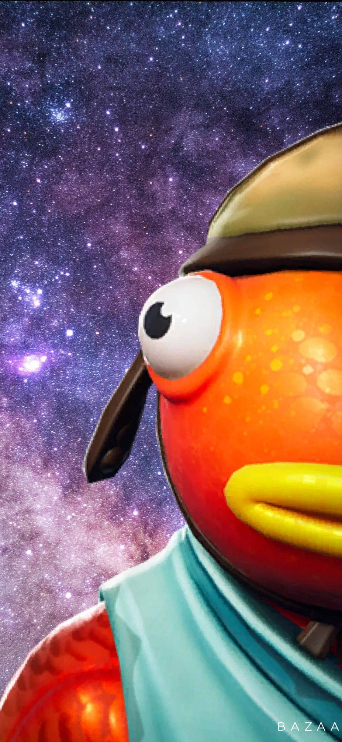 Fishstick Fortnite, half face, galaxy, Full HD Phone Wallpaper