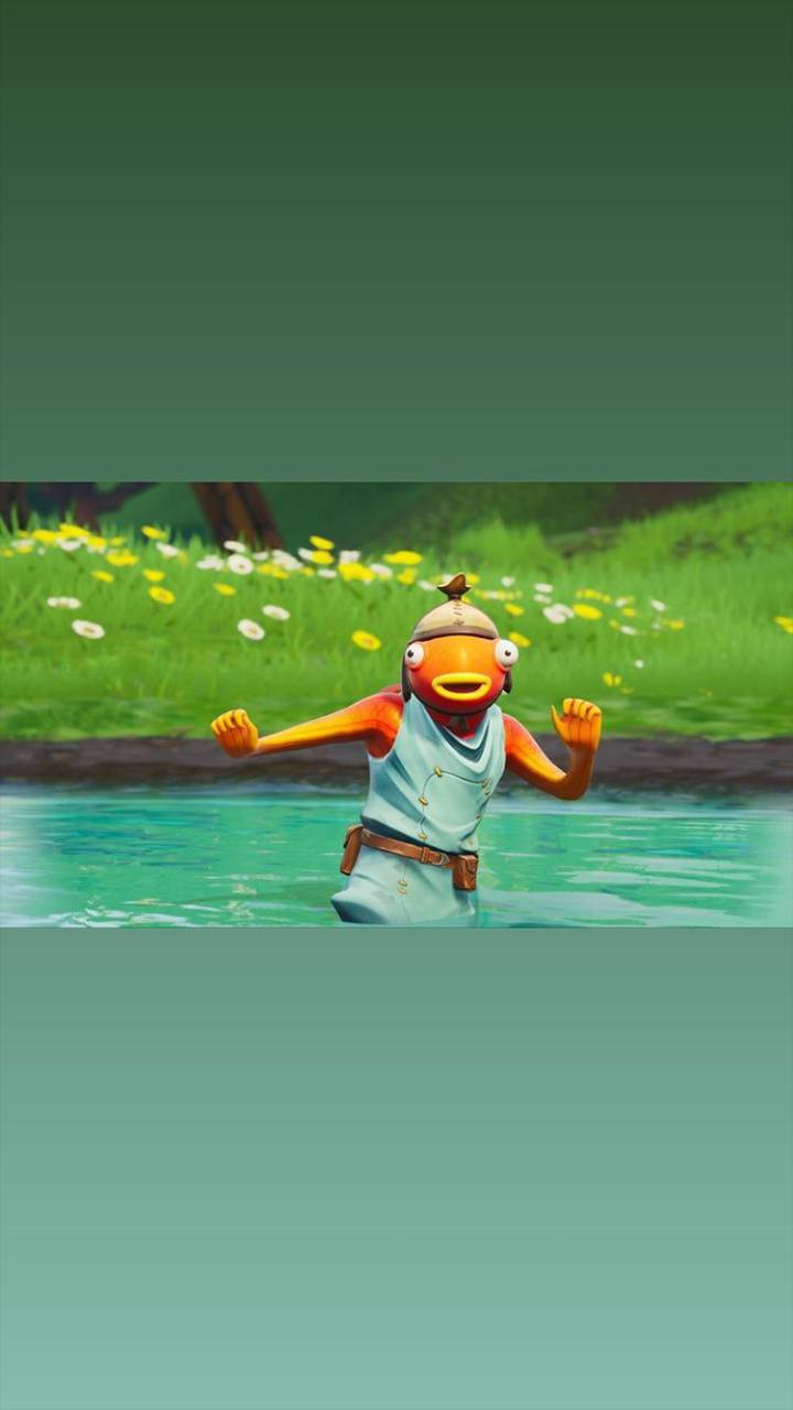 Fishstick Fortnite, rare skin, orange fish character, HD Phone Wallpaper
