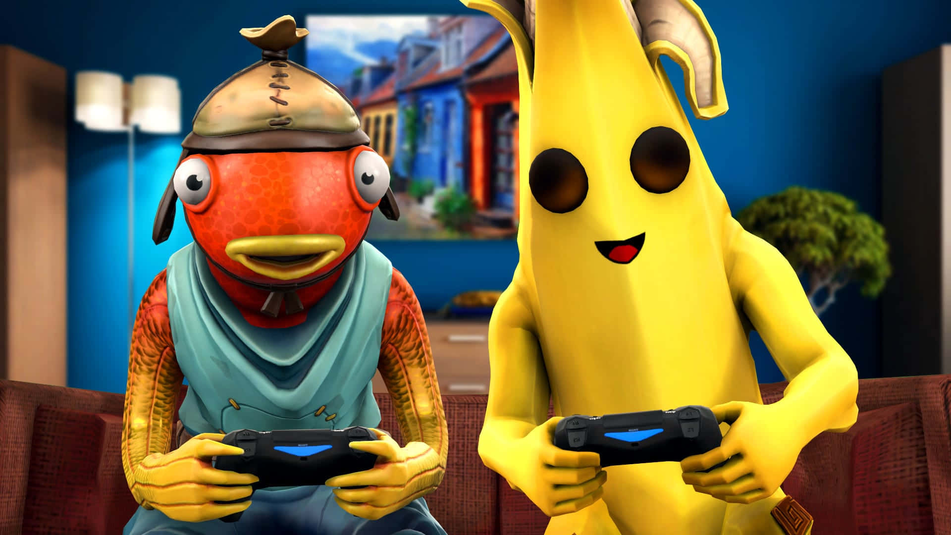 Fortnite, Fishstick, cartoon characters, Full HD Desktop Wallpaper