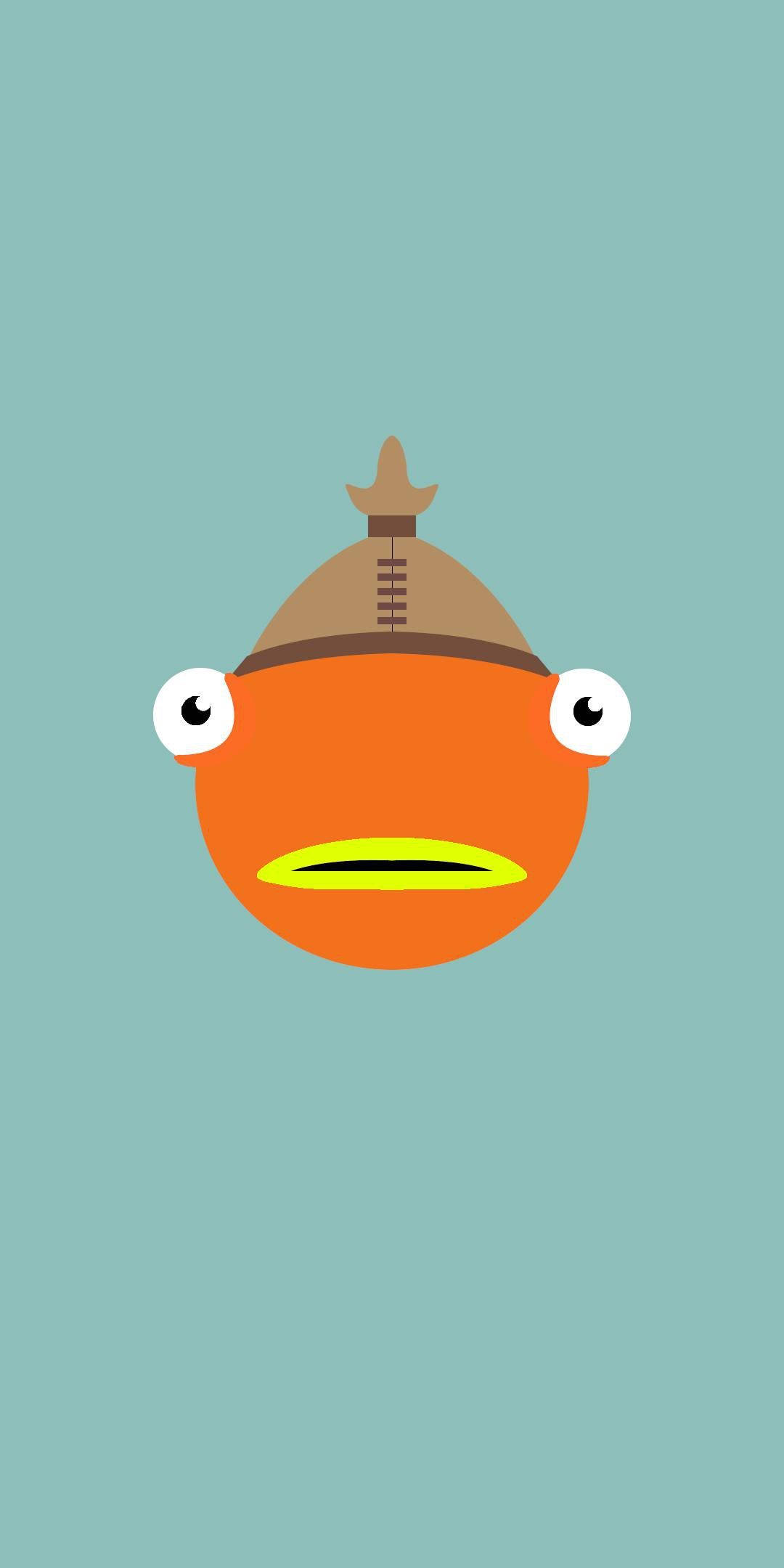 Fishstick Fortnite, orange fish, big eyes, Full HD Phone Wallpaper