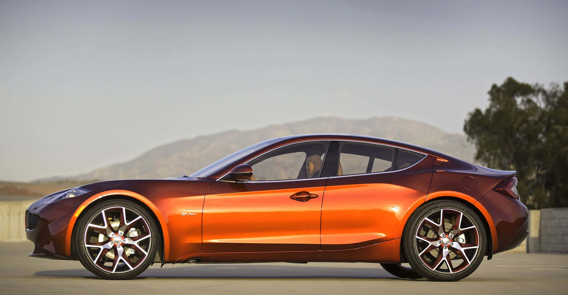 Fisker, orange, glossy finish, Full HD Desktop Wallpaper