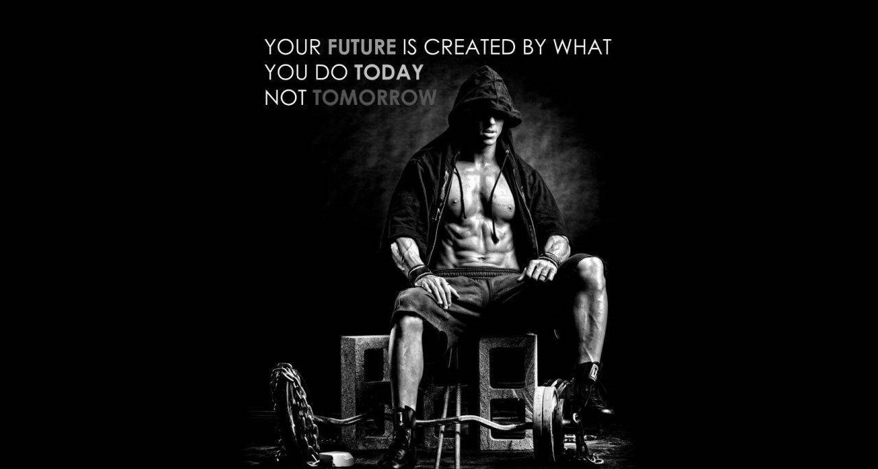 muscular man, hoodie, weights, HD Desktop Wallpaper