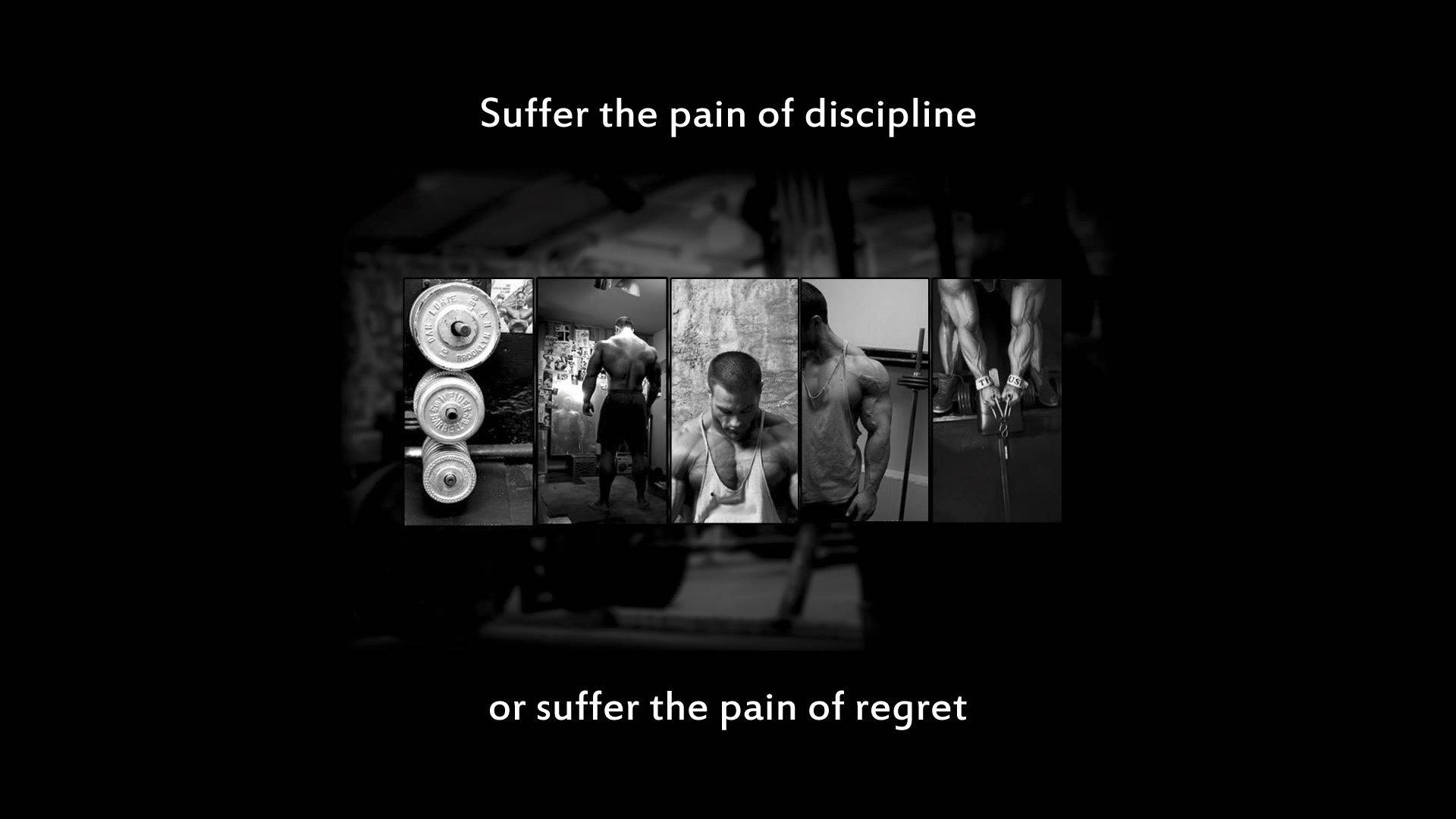 Suffer Fitness Motivations, black and white, muscular man, Full HD Desktop Wallpaper