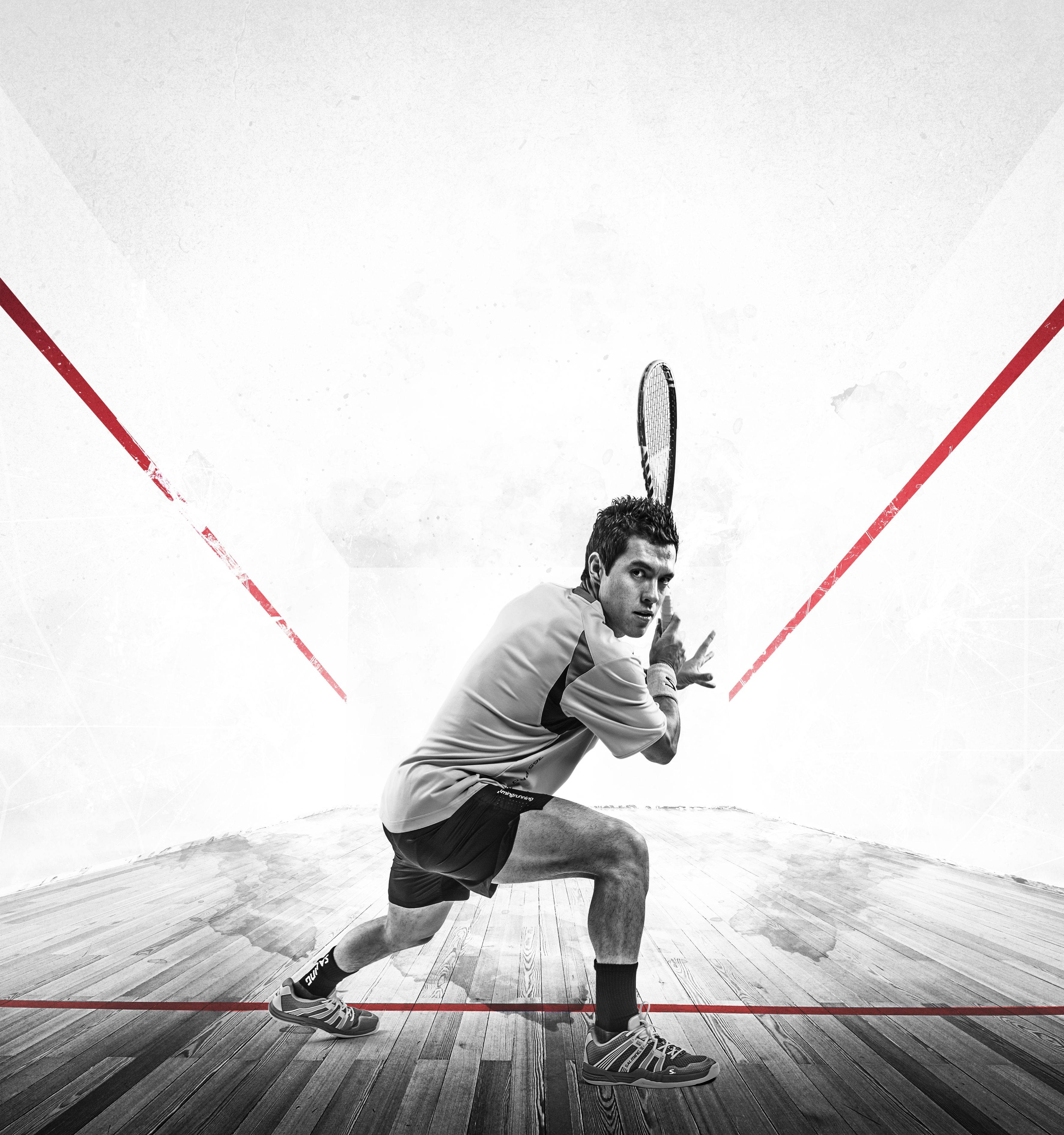 Squash, male squash player, athletic stance, 2K Phone Wallpaper