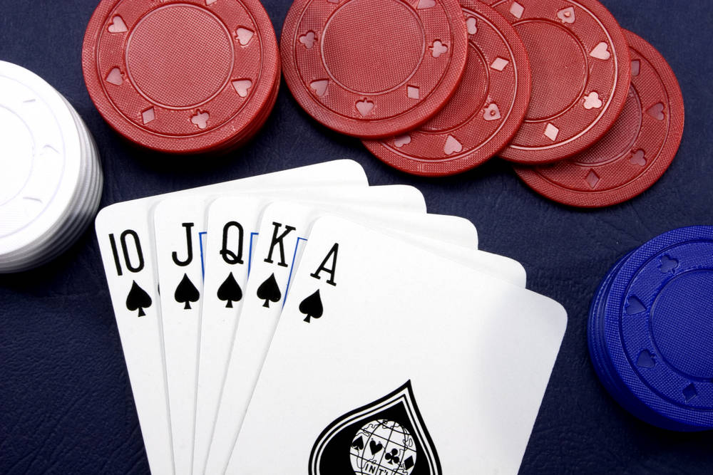 Five-card Draw, blue, red, SD Desktop Wallpaper