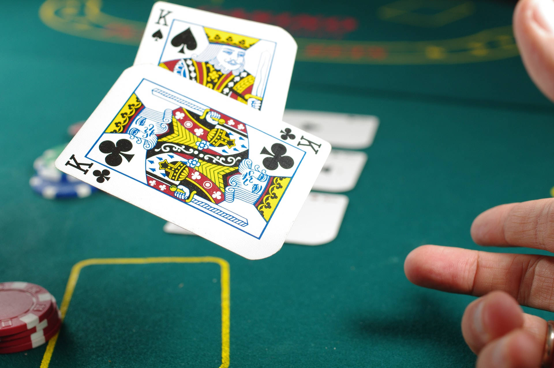 Five-Card Draw, clover ace, king playing cards, Full HD Desktop Wallpaper