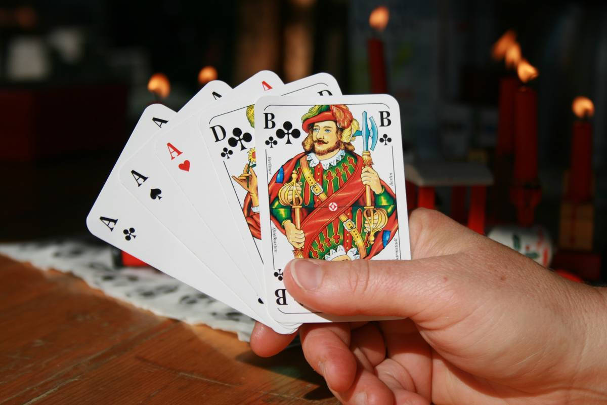 Five-Card Draw, aces, king of clubs, SD Desktop Wallpaper