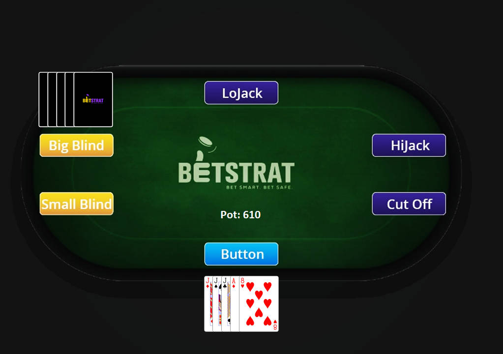 Five-card Draw, green felt, player positions labeled, SD Desktop Wallpaper