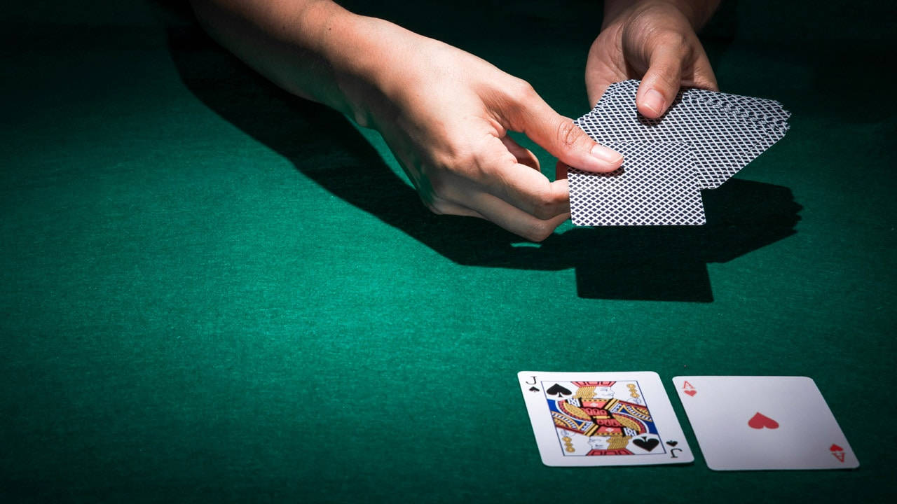 Five-card Draw, green felt table, playing cards, HD Desktop Wallpaper