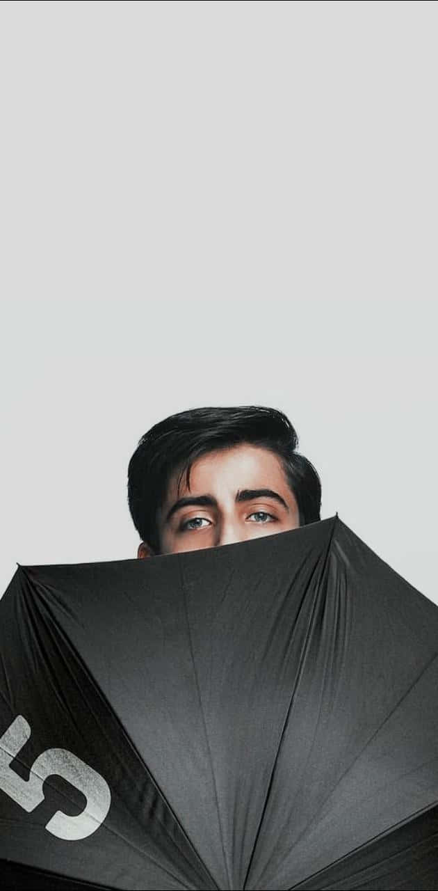 Five Hargreeves, black umbrella, light gray background, HD Phone Wallpaper