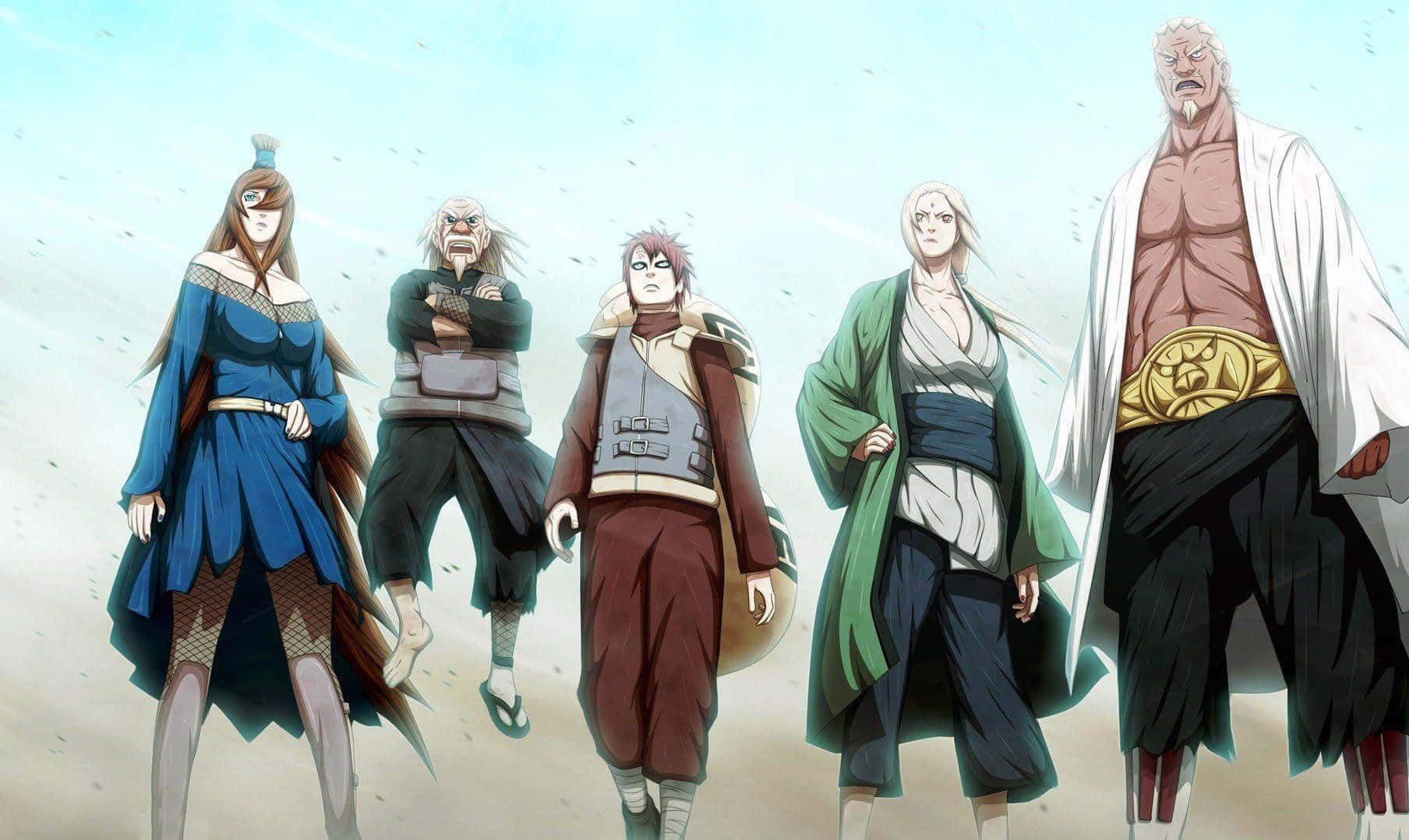Five Kage Summit, Hidden Leaf Village, anime characters, HD Desktop Wallpaper