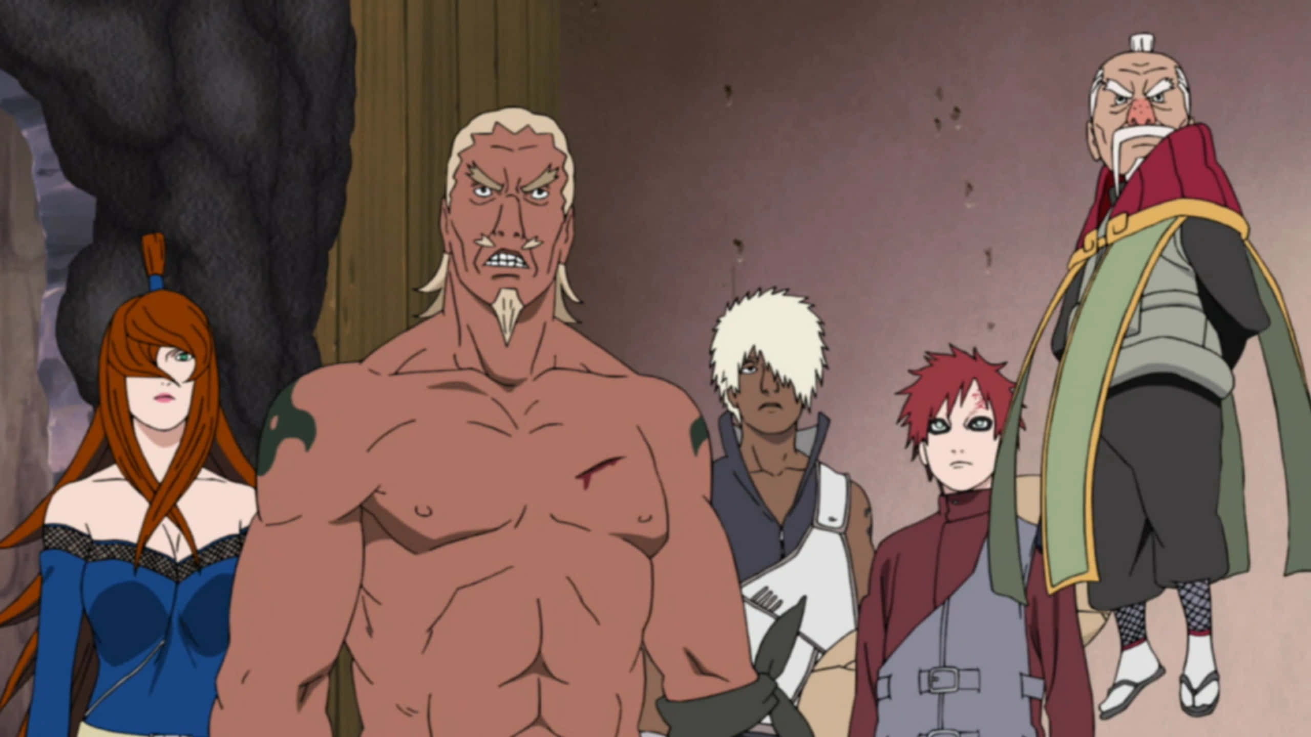 Five Kage Summit, anime characters, rocky cave, 2K Desktop Wallpaper