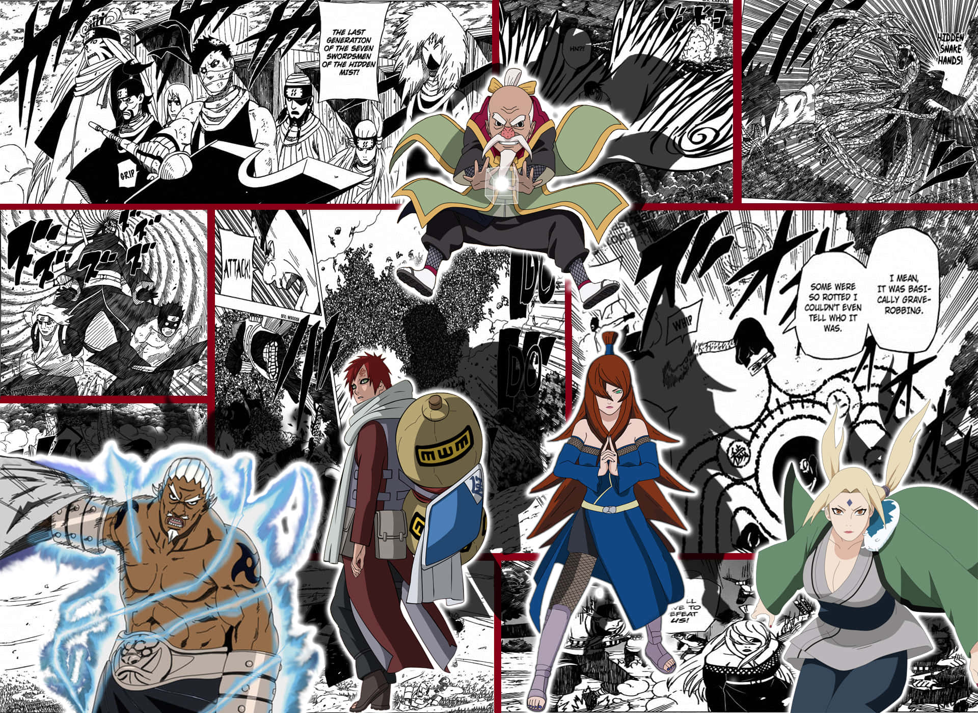 Five Kage Summit, manga panels, anime characters, Full HD Desktop Wallpaper