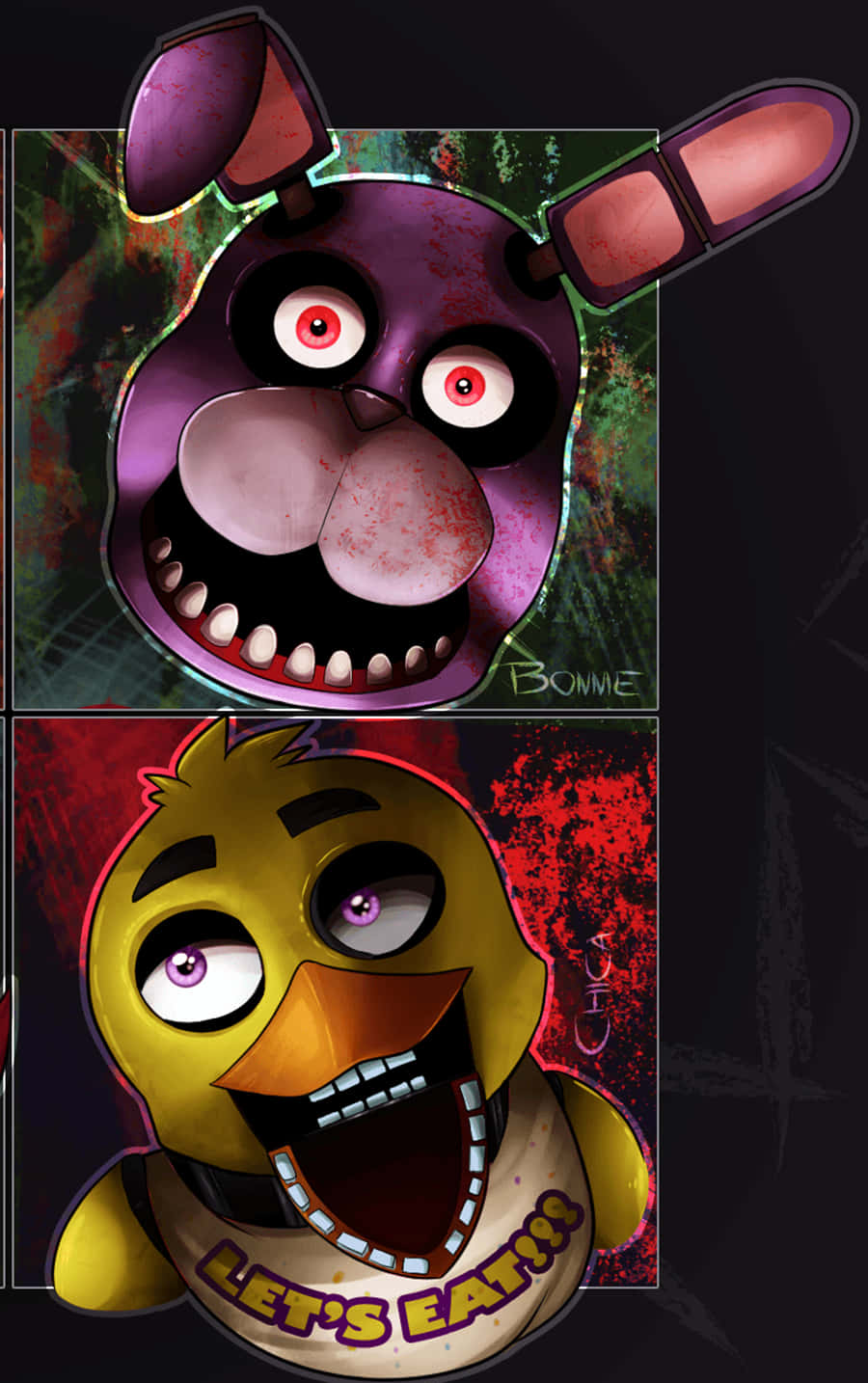 Five Nights At Freddys, animatronic characters, bloodied teeth, HD Phone Wallpaper