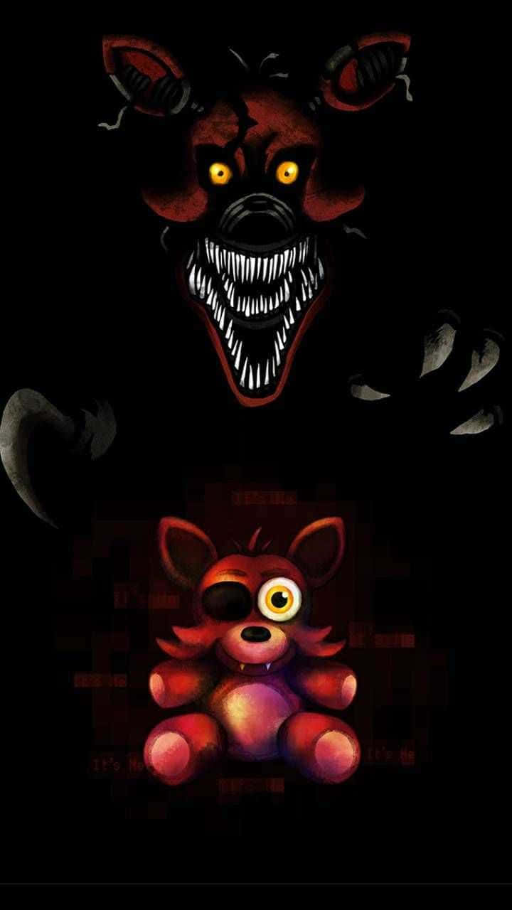 Five Nights At Freddys 4, red animatronic, glowing yellow eyes, HD Phone Wallpaper