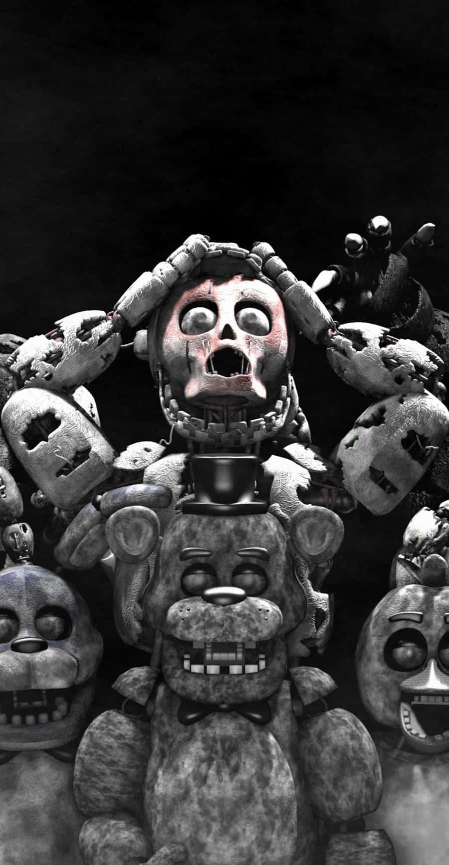 Five Nights At Freddys, grayscale, iPhone, HD Phone Wallpaper