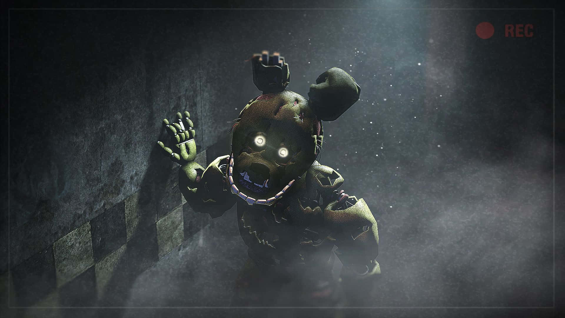 Five Nights At Freddys Desktop, animatronic bear, glowing eyes, Full HD Desktop Wallpaper