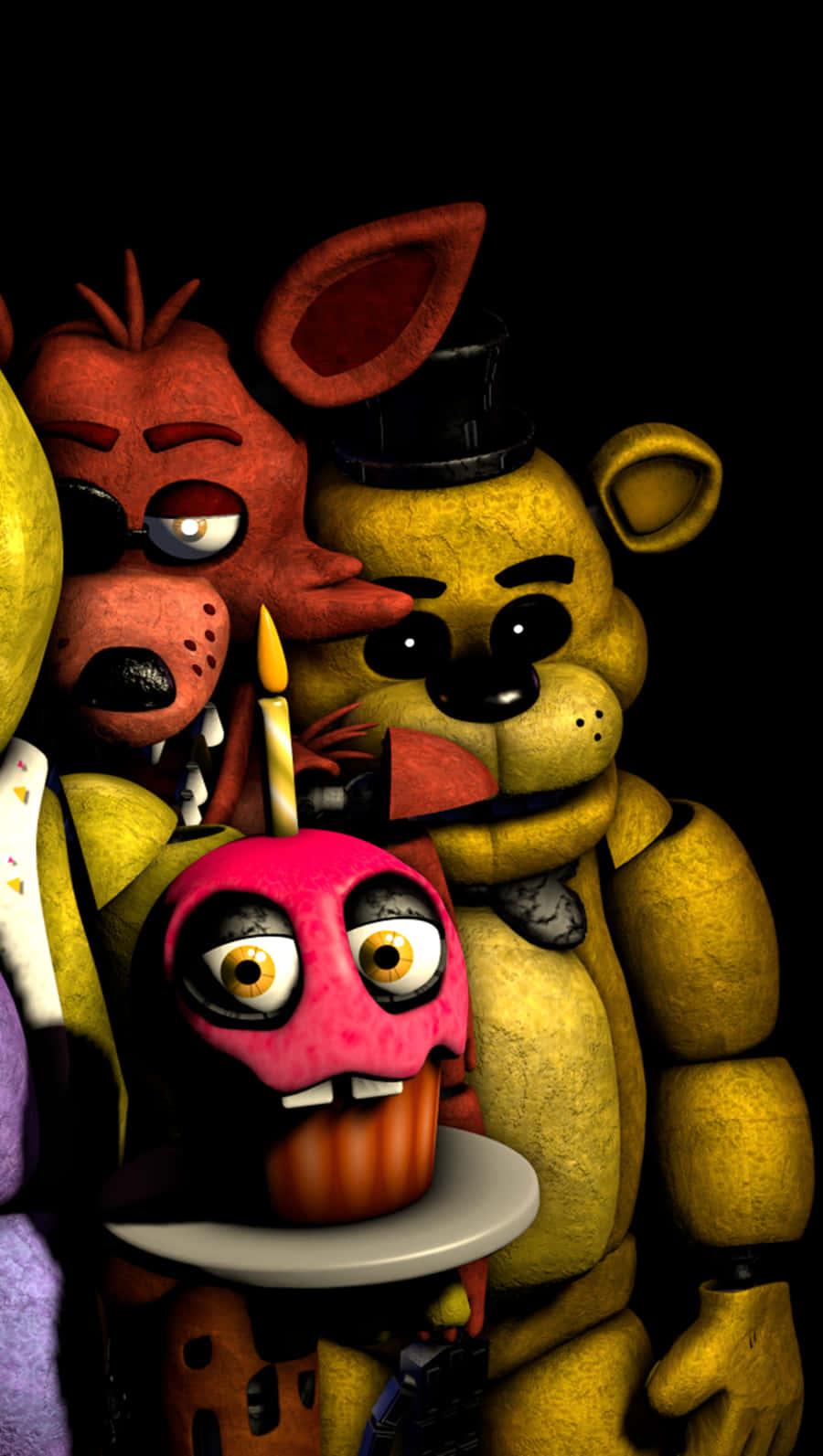 Five Nights At Freddys, animatronic characters, glowing eyes, HD Phone Wallpaper