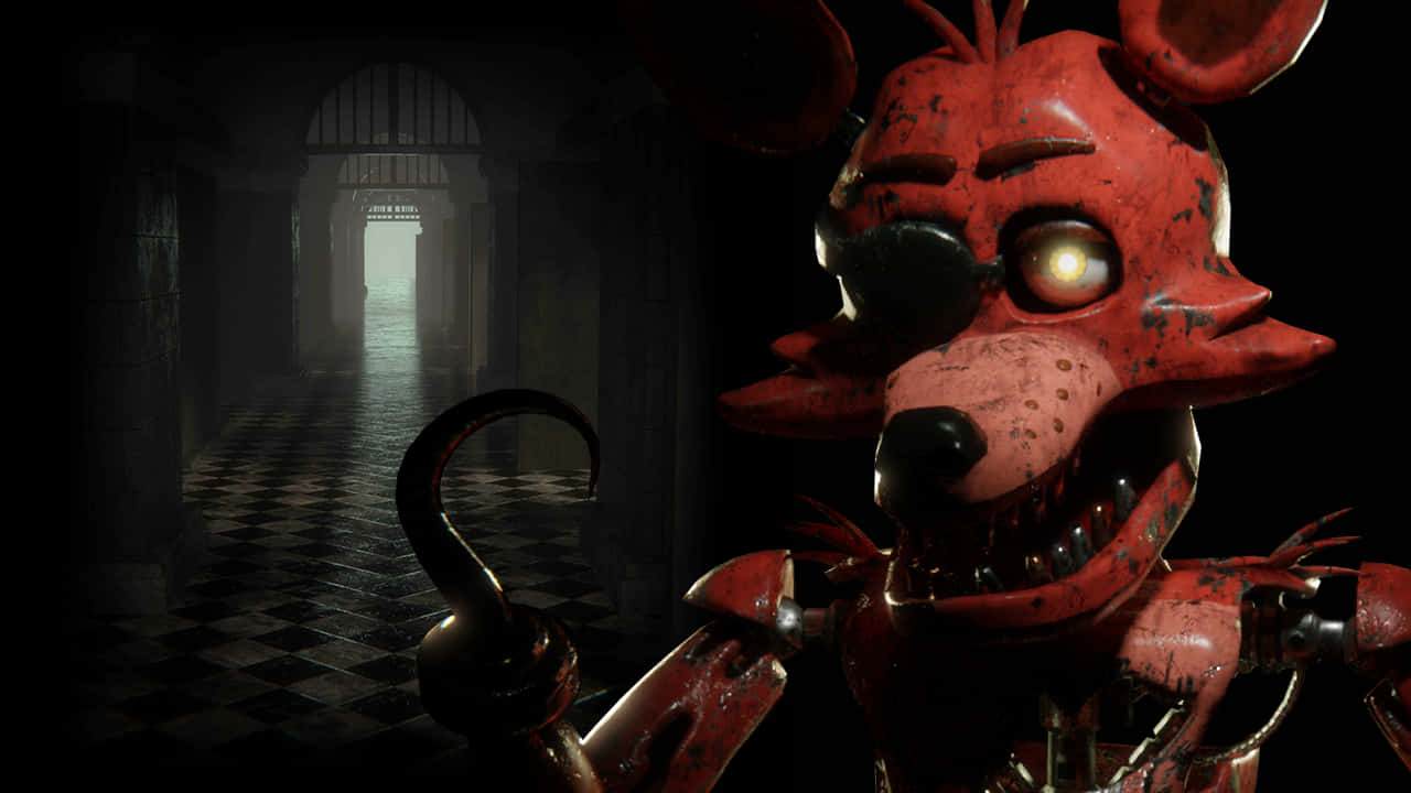 red fox, animatronic, glowing eye, HD Desktop Wallpaper