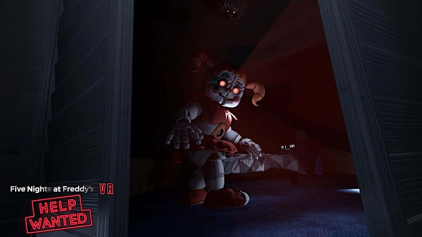 Five Nights At Freddys 4, animatronic clown, glowing red eyes, HD Desktop Wallpaper