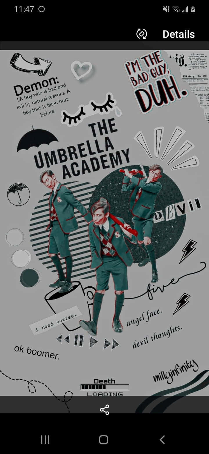 The Umbrella Academy, gray background, comic book text, HD Phone Wallpaper
