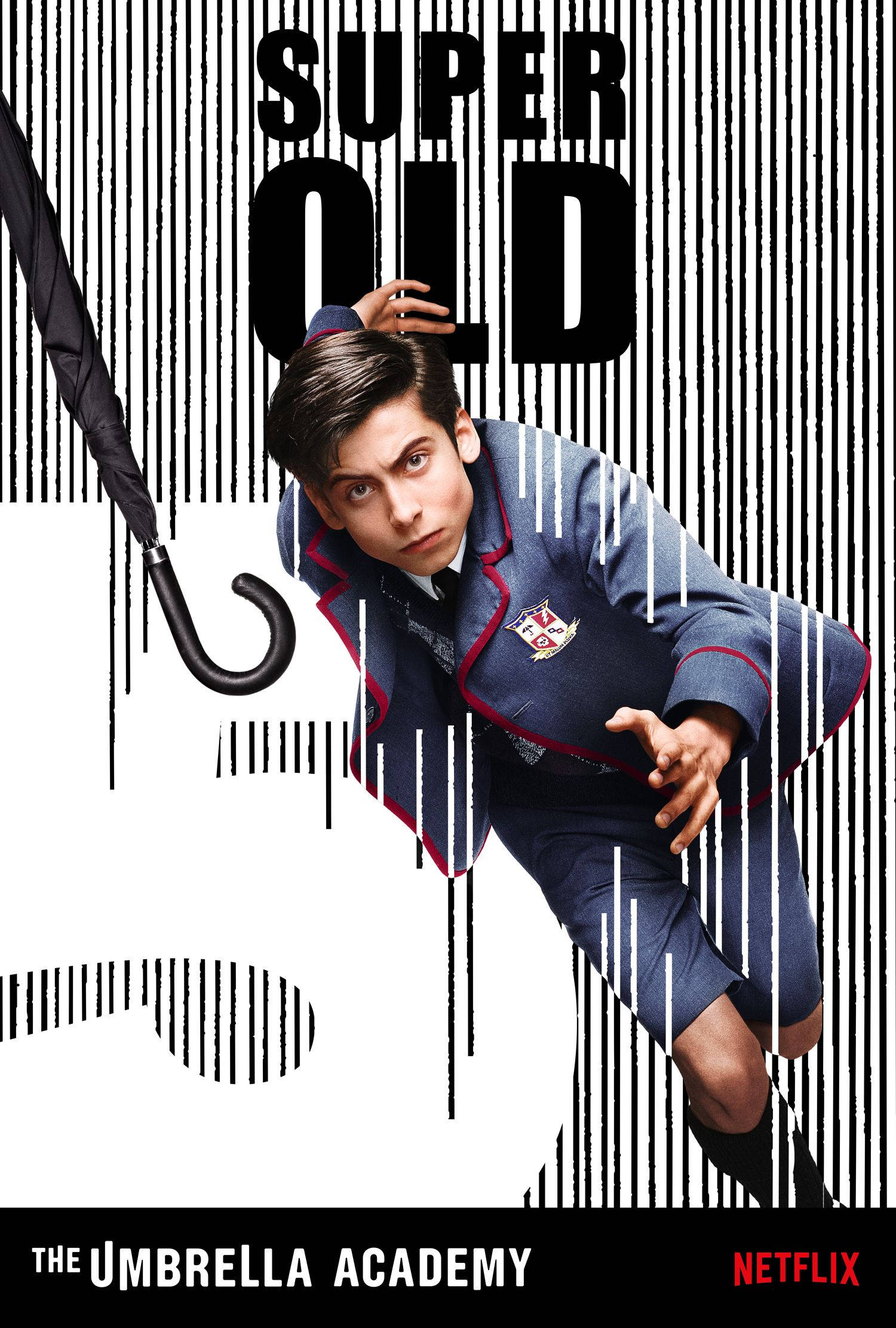 Five Umbrella Academy, The Umbrella Academy, blue school uniform with red trim, Full HD Phone Wallpaper