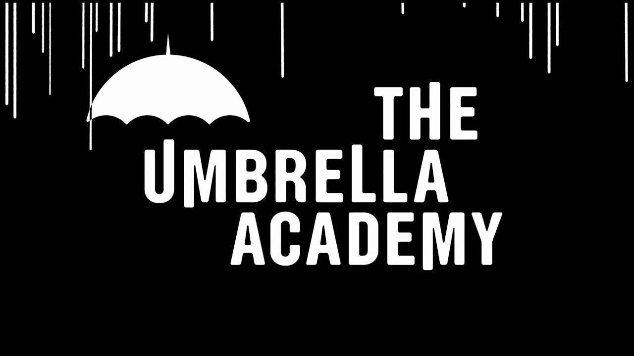 The Umbrella Academy, black background, white umbrella icon, HD Desktop Wallpaper
