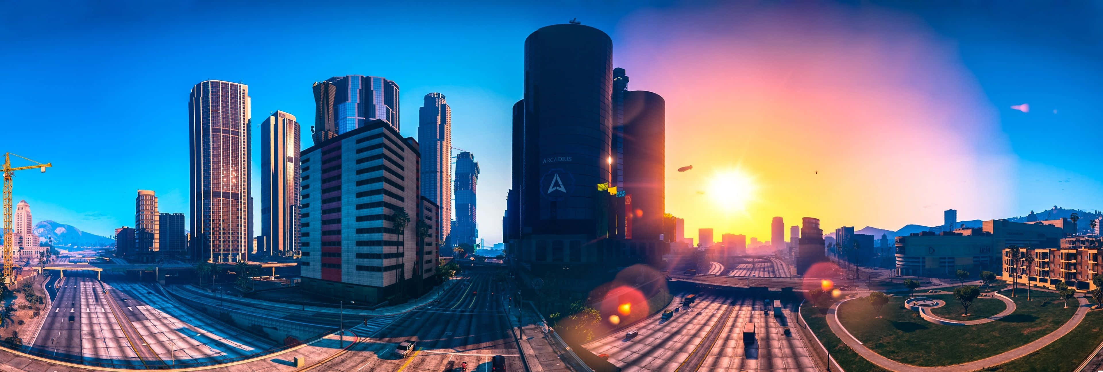 Fivem, City Landscape, sunset, 4K Desktop Wallpaper