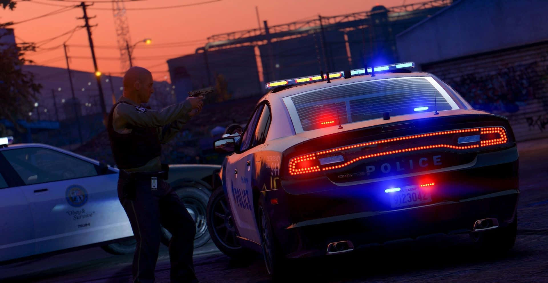 Fivem, police officer, gun, Full HD Desktop Wallpaper