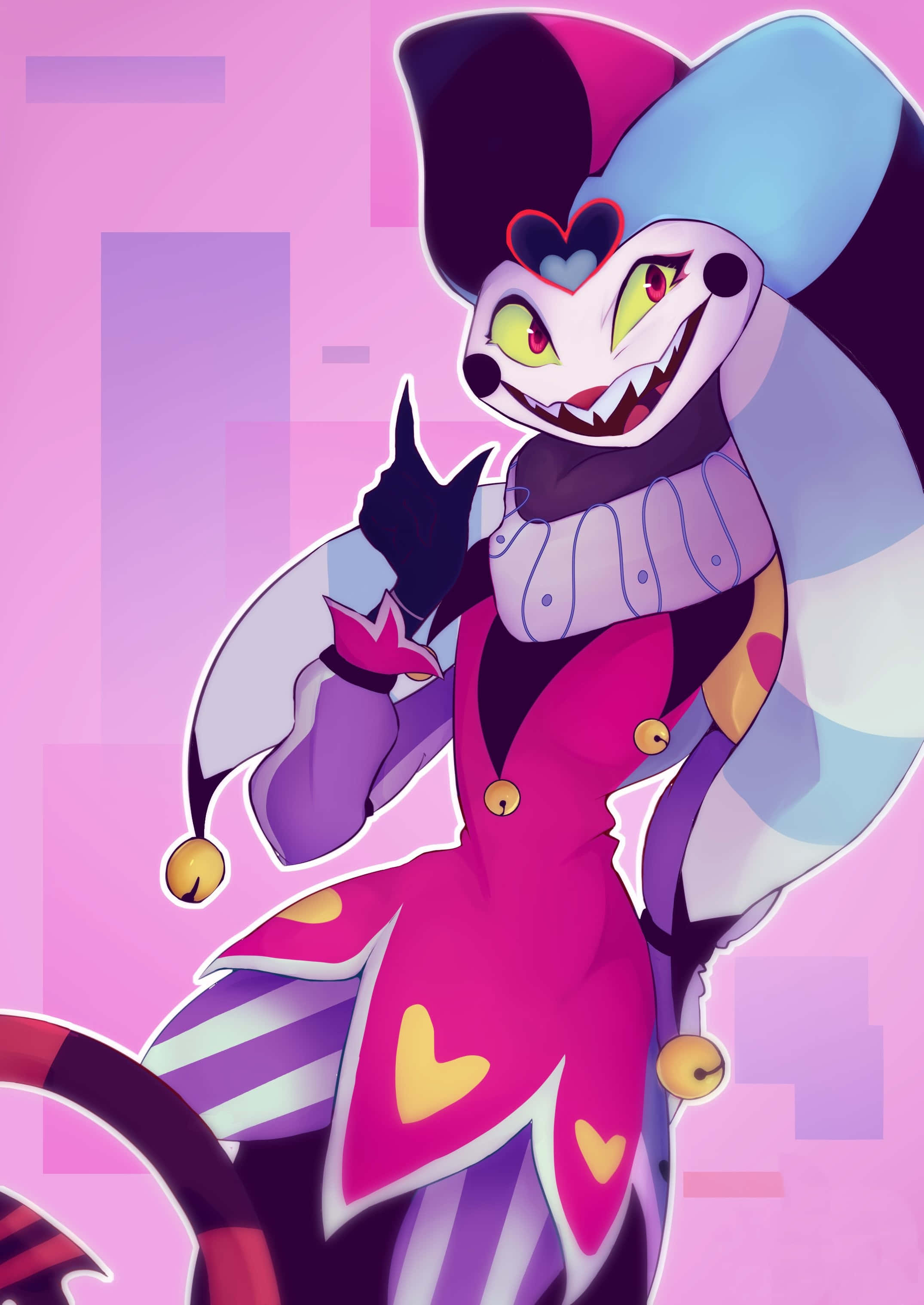 Fizzarolli, jester hat, sharp grin, 2K Phone Wallpaper