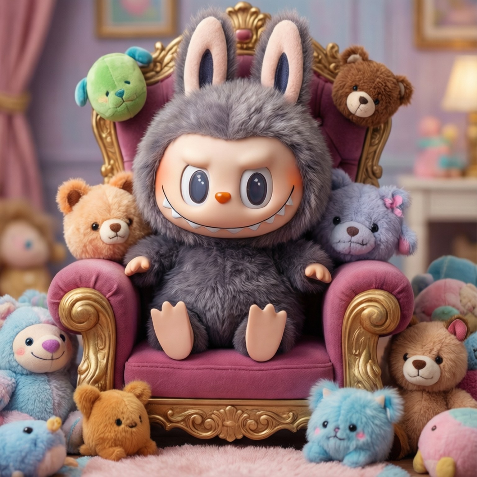 Fizzarolli, throne, plush toys, HD Desktop Wallpaper