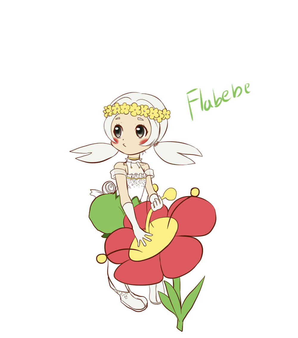 Flabébé, anime-style fairy, white hair, SD Phone Wallpaper