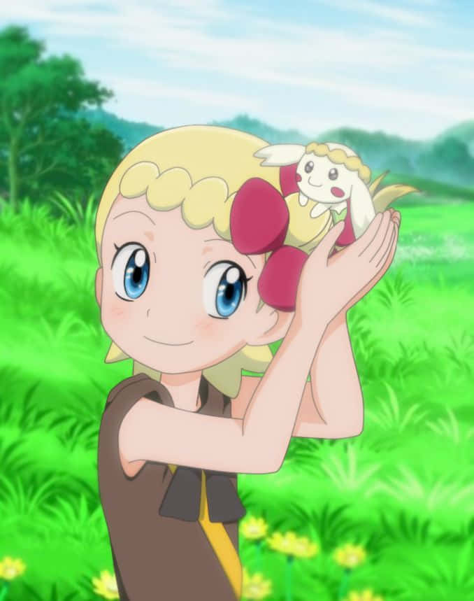 Flabébé, trainer, sunlit grassy field, SD Phone Wallpaper
